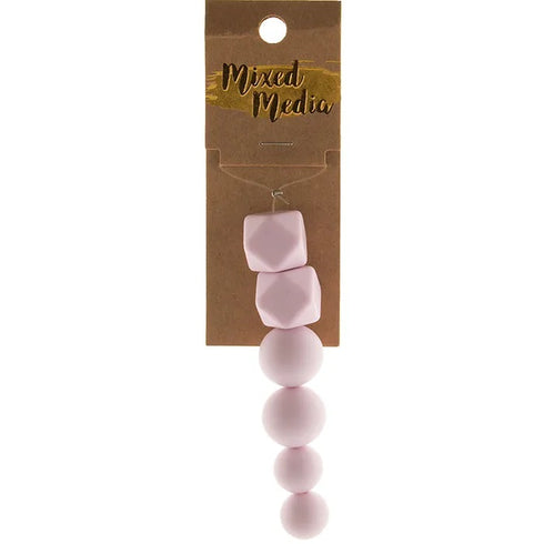 Hexagon and Round Silicone Beads (available in 7 colours)